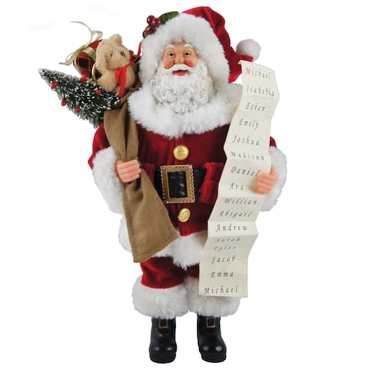 Santa's Workshop 12" Santa With List By Santasworkshop | 6" x 3.5" x 12" | Michaels®